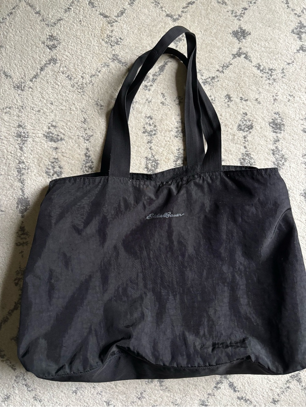 Eddie Bauer Black Nylon Tote Bag